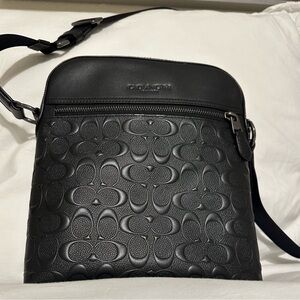 Coach Black Embossed Messenger Bag
